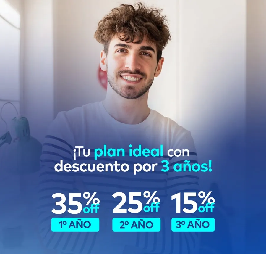 Descuento de 35%, 25% y 15% durante 3 años